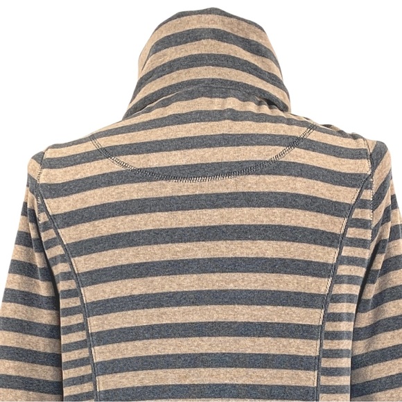 Calvin Klein Velour Striped Drawstring Turtleneck Zip Up Jacket size X-Small - Picture 14 of 16